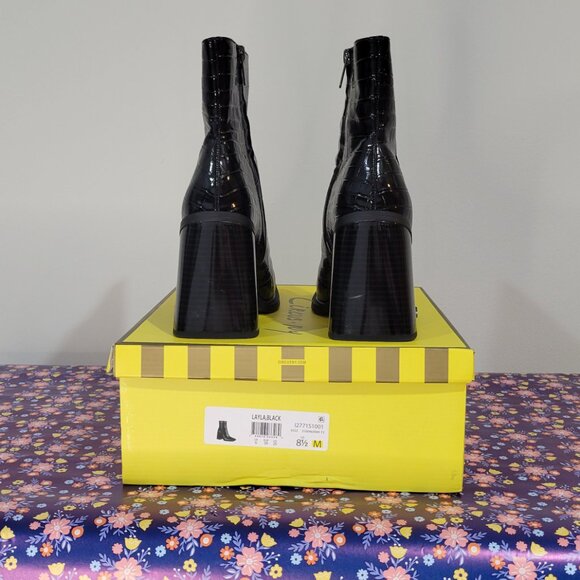 CIRCUS NY by SAM EDELMAN  CROC EMBOSSED ANKLE BOOTS NWOT - Picture 5 of 14